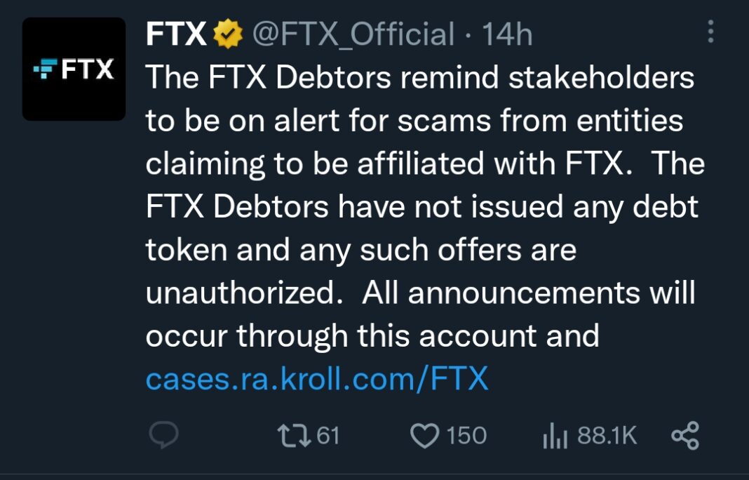 FTX Memperingatkan Publik Tentang 'Debt Token'